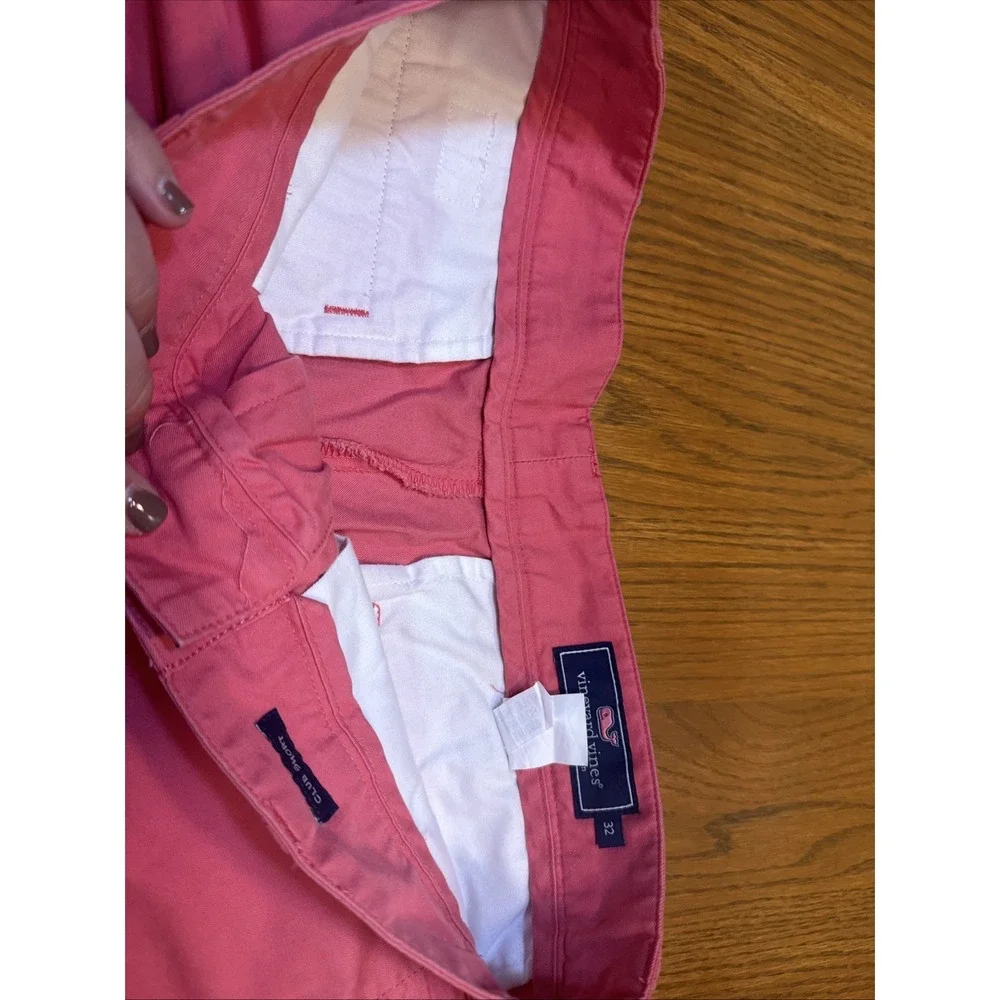 Vineyard Vines Shorts Mens 32 Pink Chino Club Short Flat Front Preppy Golf